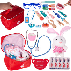 MAŁY DOKTOR DREWNIANY ZESTAW MAŁEGO LEKARZA DENTYSTY W WALIZCE NA PREZENT