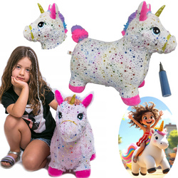 SKOCZEK JEDNOROŻEC KONIK DO SKAKANIA DMUCHANY ZABAWKA DLA DZIECI Z POMPKĄ