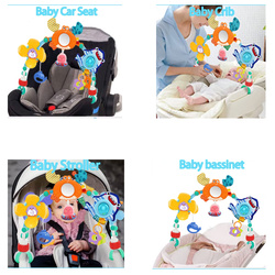 PAŁĄK ŁUK Z ZABAWKAMI GRZECHOTKAMI DO ŁÓŻECZKA WÓZKA ZABAWKI DLA NIEMOWLĄT