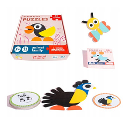 MOZAIKA UKŁADANKA ZWIERZĘTA ZABAWKA PUZZLE MONTESSORI DLA DZIECI NA PREZENT