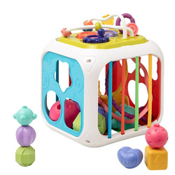 SORTER KSZTAŁTY KOSTKA I KLOCKI ZABAWKA EDUKACYJNA 7W1 DLA DZIECI NIEMOWLĄT