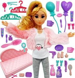 DOMEK DLA LALEK rozkładany otwierany DOMEK na kółkach WALIZKA Lalki LALKA