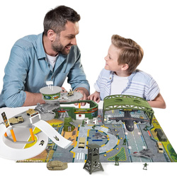 Lotnisko BAZA WOJSKOWA Zestaw Samolot Armia Czołg Żołnierzyki Mata AUTA TOR