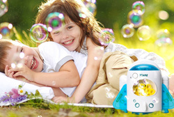 AUTOMAT DO BANIEK MYDLANYCH MASZYNA RAKIETA ZABAWKA NA BAŃKI MYDLANE + PŁYN