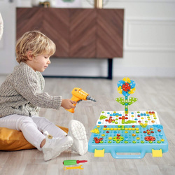 KLOCKI KONSTRUKCYJNE 252EL. Z WIERTARKA ZABAWKA ZESTAW NARZĘDZI DLA DZIECI