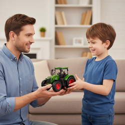 TRAKTOR CIĄGNIK ZABAWKA DLA DZIECI CHŁOPCA ZIELONY ROLNICZY GUMOWE KOŁA HAK