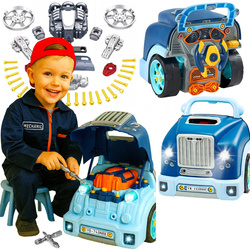 SILNIK CIĘŻARÓWKA ZABAWKA DO SKRĘCANIA I ROZKRĘCANIA MECHANIK Z LED DŹWIĘK