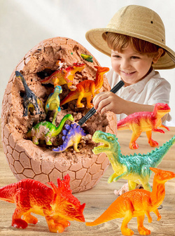 JAJO DINOZAURA JUMBO SKAMIELINA + 12 FIGUREK DINOZAURA W JAJKU ZESTAW XXL