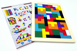 DREWNIANE PUZZLE 3D MONTESSORI UKŁADANKA TETRIS