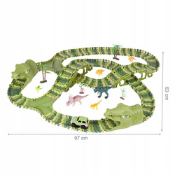 MEGA TOR WYŚCIGOWY XXXL DINOZAUR DINO PARK 240 el.