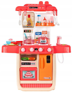 DUŻA KUCHNIA RÓŻOWA Z PARĄ ŚWIATŁO DŹWIĘK