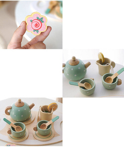 Zestaw do herbatki zabawy w herbatkę drewniany serwis zabawka dla dzieci