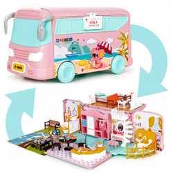 Rozkładany kamper WAKACYJNY Koala domek dla lalek AUTO otwierany AUTOBUS