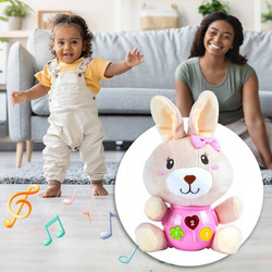 ZAJĄCZEK KRÓLICZEK KRÓLIK PLUSZOWY INTERAKTYWNY ZE ŚWIATŁEM I MUZYKĄ