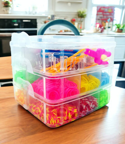 GUMKI DO ROBIENIA BRANSOLETEK ZESTAW KREATYWNY w kuferku AKCESORIA XXL