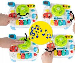 STOLIK STOLICZEK PANEL EDUKACYJNY INTERAKTYWNY KIEROWNICA PIANINKO DZIECI