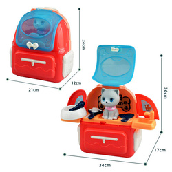 Zestaw salon piękności dla kota zwierząt do zabawy Kotek w Plecaku Zabawka