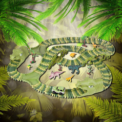 MEGA TOR WYŚCIGOWY XXXL DINOZAUR DINO PARK 240 el.