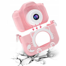 APARAT FOTOGRAFICZNY CYFROWY DLA DZIECI KOTEK POLSKIE MENU FULL HD + GRY