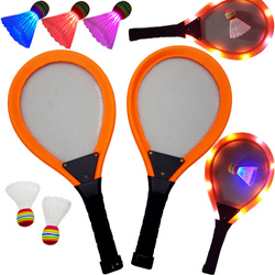 BADMINTON ŚWIECĄCY ZESTAW DO GRY W Plażowe paletki rakietki Zestaw sportowy