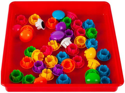 UKŁADANKA GUZIKOWA MOZAIKA GRA TRENING MAŁEJ RĄCZKI GRZYBKI EDUKACYJNE XXL