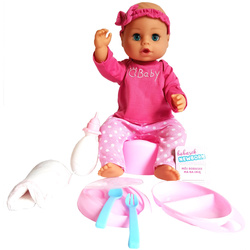 LALKA SIKAJĄCA BOBAS 43cm NEW BORN Bobasek BUTELKA NOCNIK pielucha