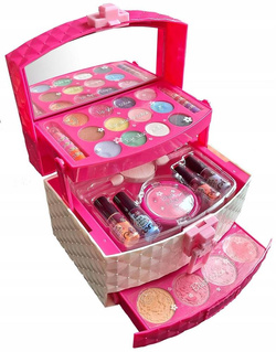 OTWIERANY KUFEREK DO MALOWANIA MAKIJAŻU DLA DZIECI KOSMETYKI W ZESTAW XXL