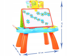 TABLICA MAGNETYCZNA KREDOWA SUCHOŚCIERALNA 3w1 STOLIK MALARSKI DLA DZIECI