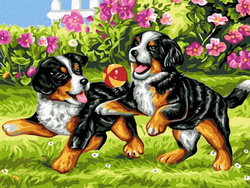 DIAMENTOWA MOZAIKA ZABAWA SZCZENIAKÓW HAFT ZESTAW