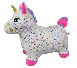 SKOCZEK JEDNOROŻEC KONIK DO SKAKANIA DMUCHANY ZABAWKA DLA DZIECI Z POMPKĄ