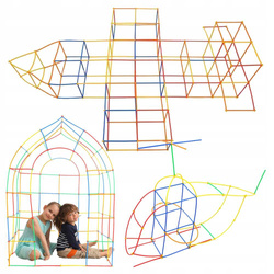 SŁOMKI KLOCKI KONSTRUKCYJNE DO BUDOWANIA ZESTAW XXL 800 W PUDEŁKU ZABAWKA