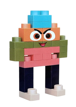 DUŻE MIĘKKIE KLOCKI 30 EL. DLA DZIECI PLASTIKOWE ZESTAW POJEMNIK I NAKLEJKI