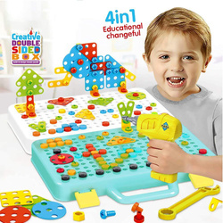 KLOCKI KONSTRUKCYJNE 252EL. Z WIERTARKA ZABAWKA ZESTAW NARZĘDZI DLA DZIECI