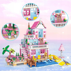 KLOCKI WILLA DLA LALEK ZESTAW KLOCKÓW RÓŻOWY DOMEK DZIEWCZYNKI NA PREZENT