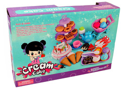 TORT URODZINOWY DO KROJENIA ze świeczkami i PATERA ZABAWKA DLA DZIECI