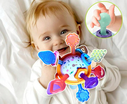 GRYZAK Zabawka Sensoryczna Montessori GRZECHOTKA Antystresowa Dla Dzieci