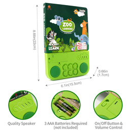 KSIĄŻKA Z dźwiękami Zwierzęta Z ZOO KSIĄŻECZKA DO NAUKI ANGIELSKIEGO NAUKA