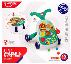 CHODZIK PCHACZ STOLIK EDUKACYJNY INTERAKTYWNY PANEL KOSZY 5W1 DLA DZIECI