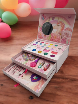 Kosmetyki zestaw do makijażu kuferek na prezent dla dziewczynki dzieci