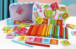 Gra Edukacyjna Zestaw do Nauki Liczenia PATYCZKI i Zegar Magnetyczne Liczby