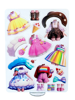 UKŁADANKA MAGNETYCZNA PUZZLE KREATYWNE UBIERANIE DZIEWCZYNKI LALI UBIERANKA