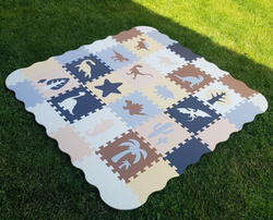 DUZA MATA PIANKOWA DINOZAURY PUZZLE KOJEC GRUBA XL