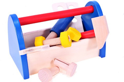 SKRZYNKA DREWNIANA z Narzędziami WARSZTAT MAŁY MAJSTERKOWICZ DLA CHŁOPCA