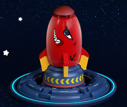 RAKIETA WODNA + WYRZUTNIA WATER ROCKET Z ZRASZACZEM CZERWONY REKIN FONTANNA