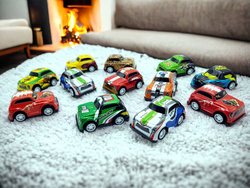 ZESTAW AUTEK RESORAKI SAMOCHODZIKI AUTKA METALOWE NAPĘD ZABAWKI NA PREZENT