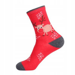 ŚWIĄTECZNE Bawełniane Skarpety MIKOŁAJ RENIFER ŚWIĘTA ŚLICZNE WZORY 5 PAR