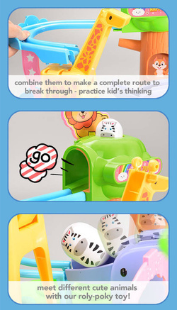 KOLEJKA marble Tor dla zwierząt KULKI ZOO RolyPoly