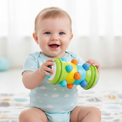 ZABAWKA SENSORYCZNA GĄSIENICA DLA NIEMOWLAKA PISZCZAŁKA GRZECHOTKA LUSTERKO