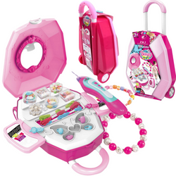 TOALETKA WALIZKA NA KÓŁKACH KUFEREK DLA DZIECI SPINKI DO WŁOSÓW NA PREZENT