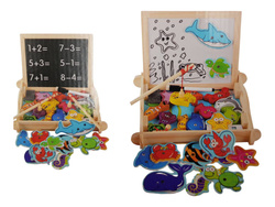 Drewniana TABLICA DWUSTRONNA i Gra Łowienie Rybek